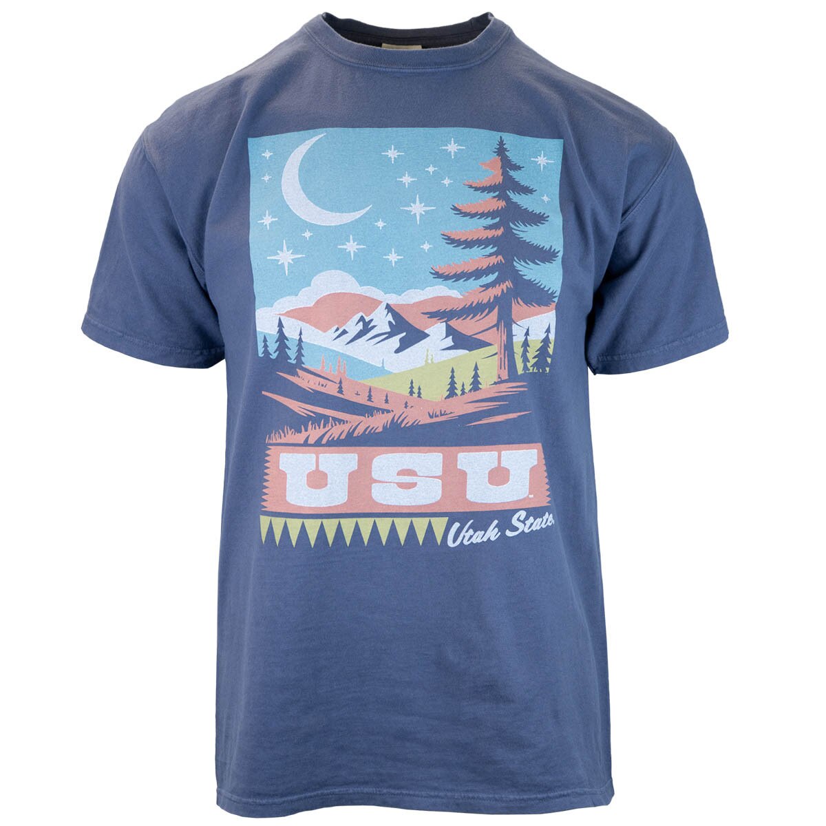 USU mountain graphic slate unisex t-shirt